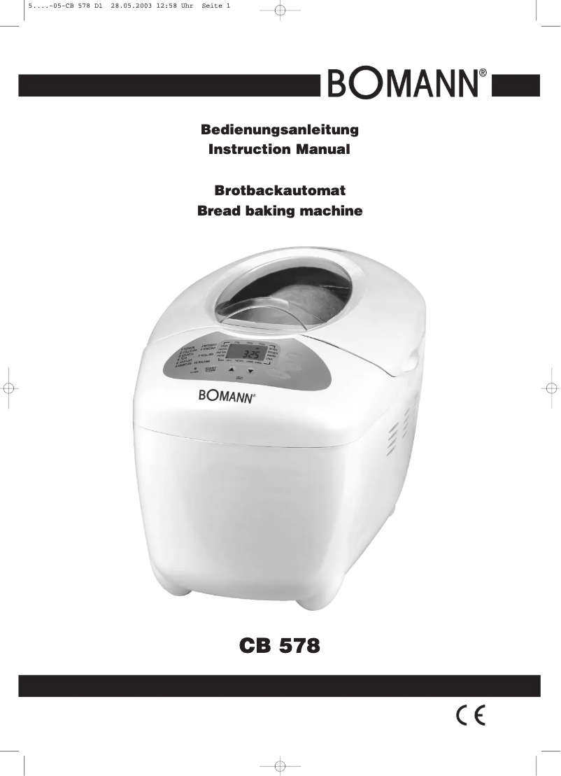Page 1 de la notice Manuel utilisateur Bomann CB 578