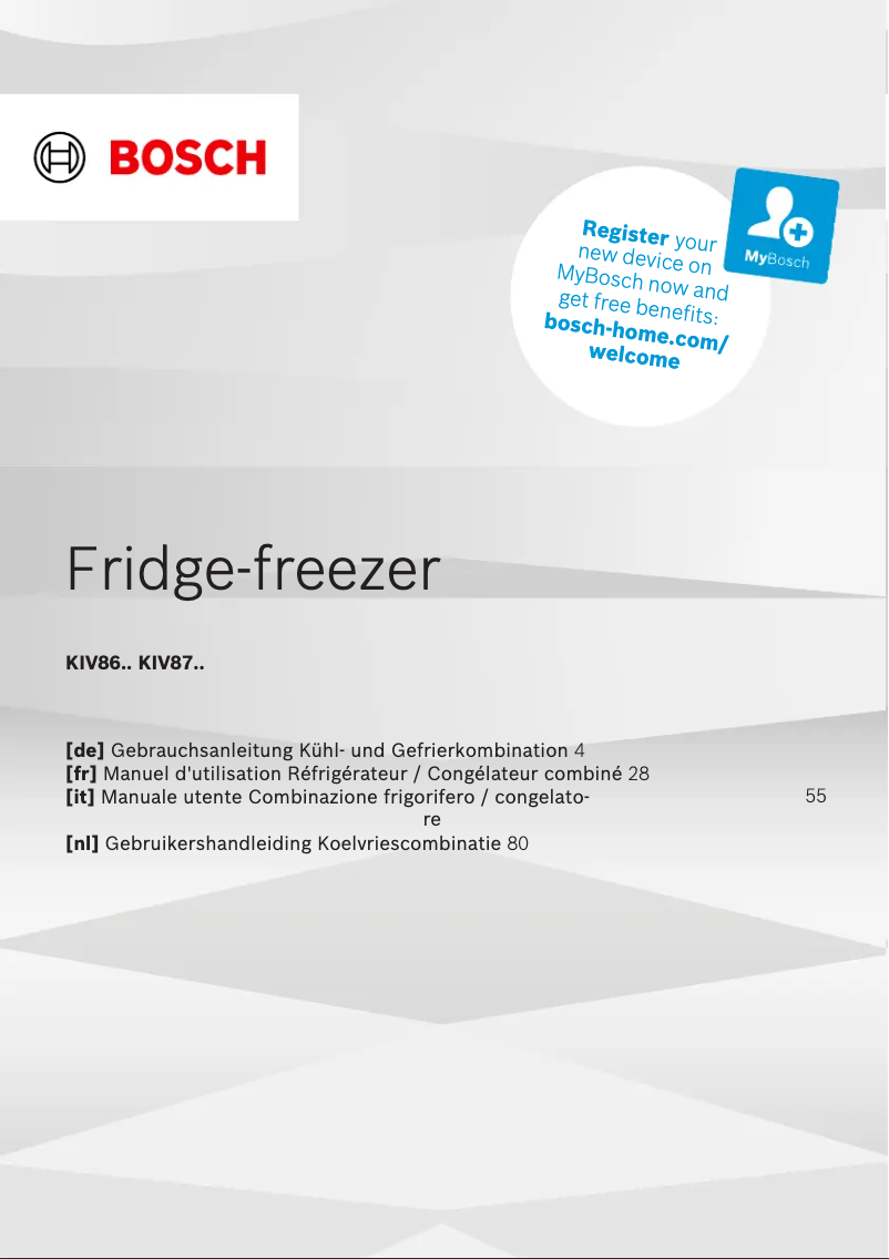 Page n°1 - Manuel utilisateur Bosch KIV875SE0