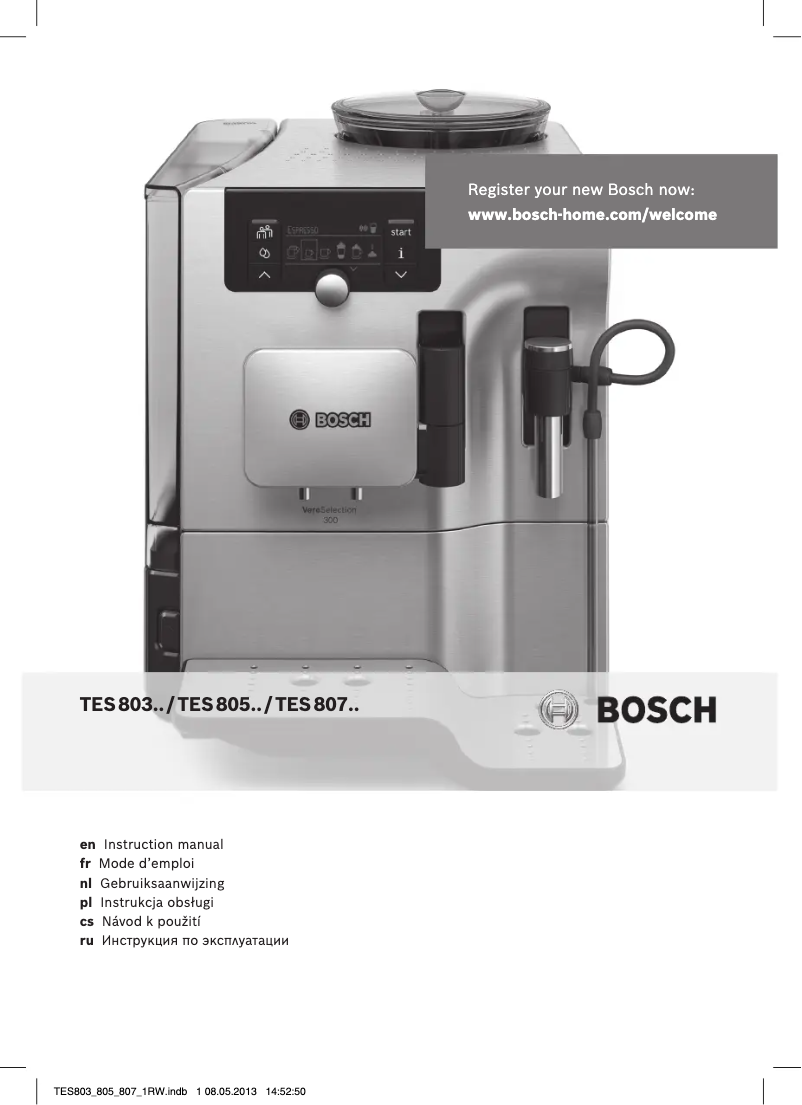 Page n°1 - Manuel utilisateur Bosch TES80521