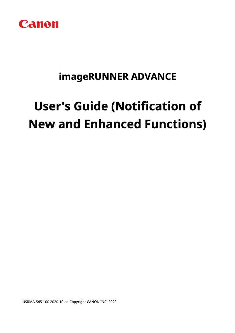 Page 1 de la notice Manuel utilisateur Canon imageRUNNER ADVANCE DX C257i