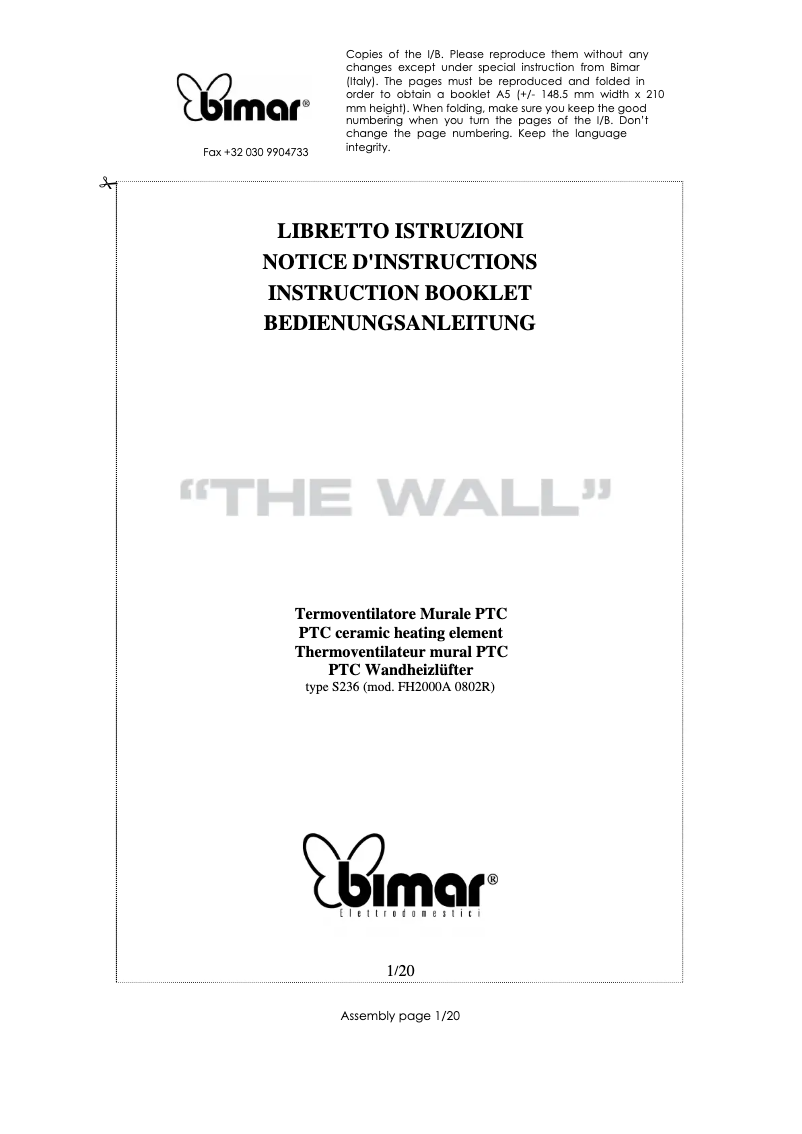 Image de la première page du manuel de l'appareil S236.EU