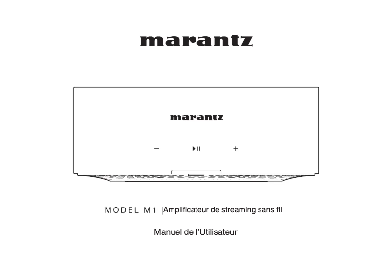 Page 1 de la notice Manuel utilisateur Marantz Model M1