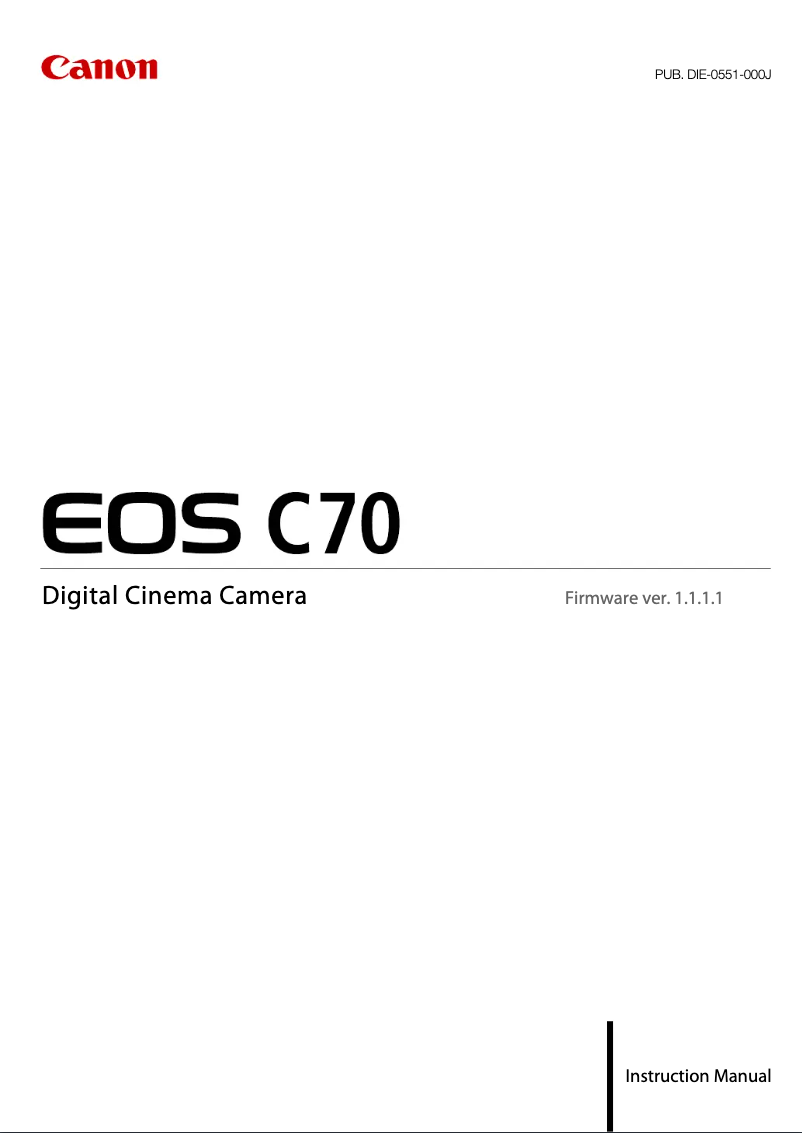 Page 1 de la notice Manuel utilisateur Canon EOS C70