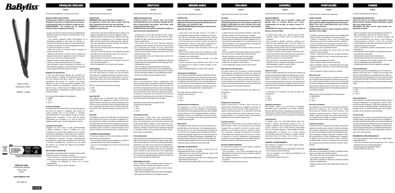 Page 1 de la notice Manuel utilisateur BaByliss ST241E