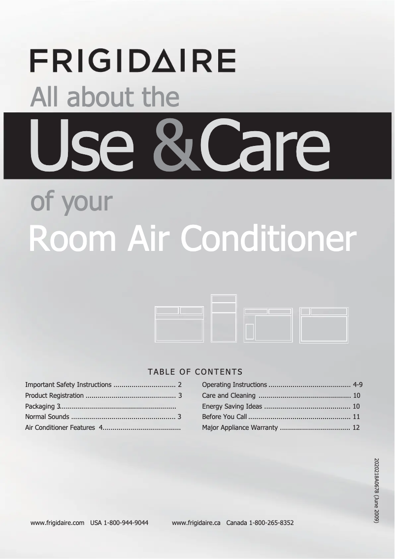 Page 1 de la notice Manuel utilisateur Frigidaire FRA256ST2