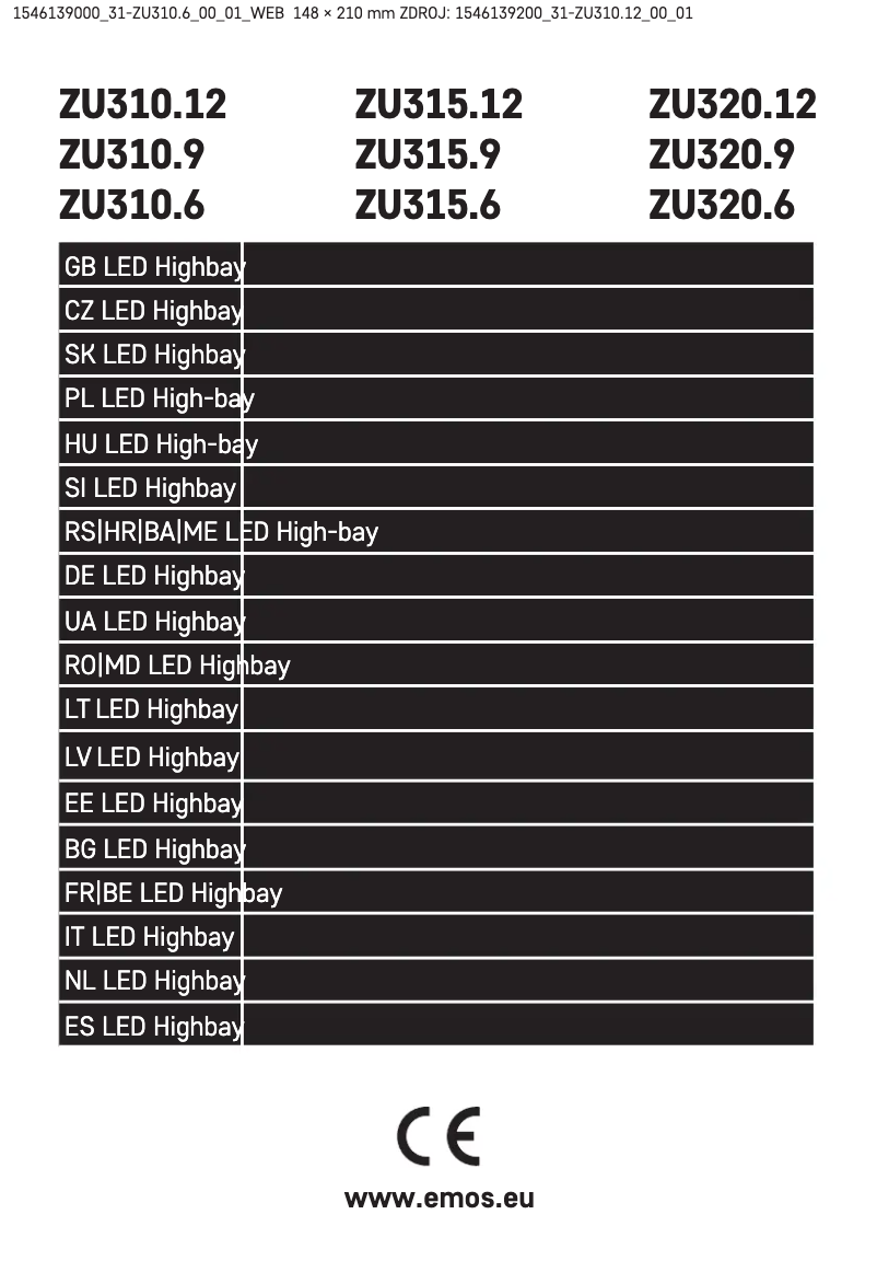 Page 1 de la notice Manuel utilisateur Emos ZU310.6