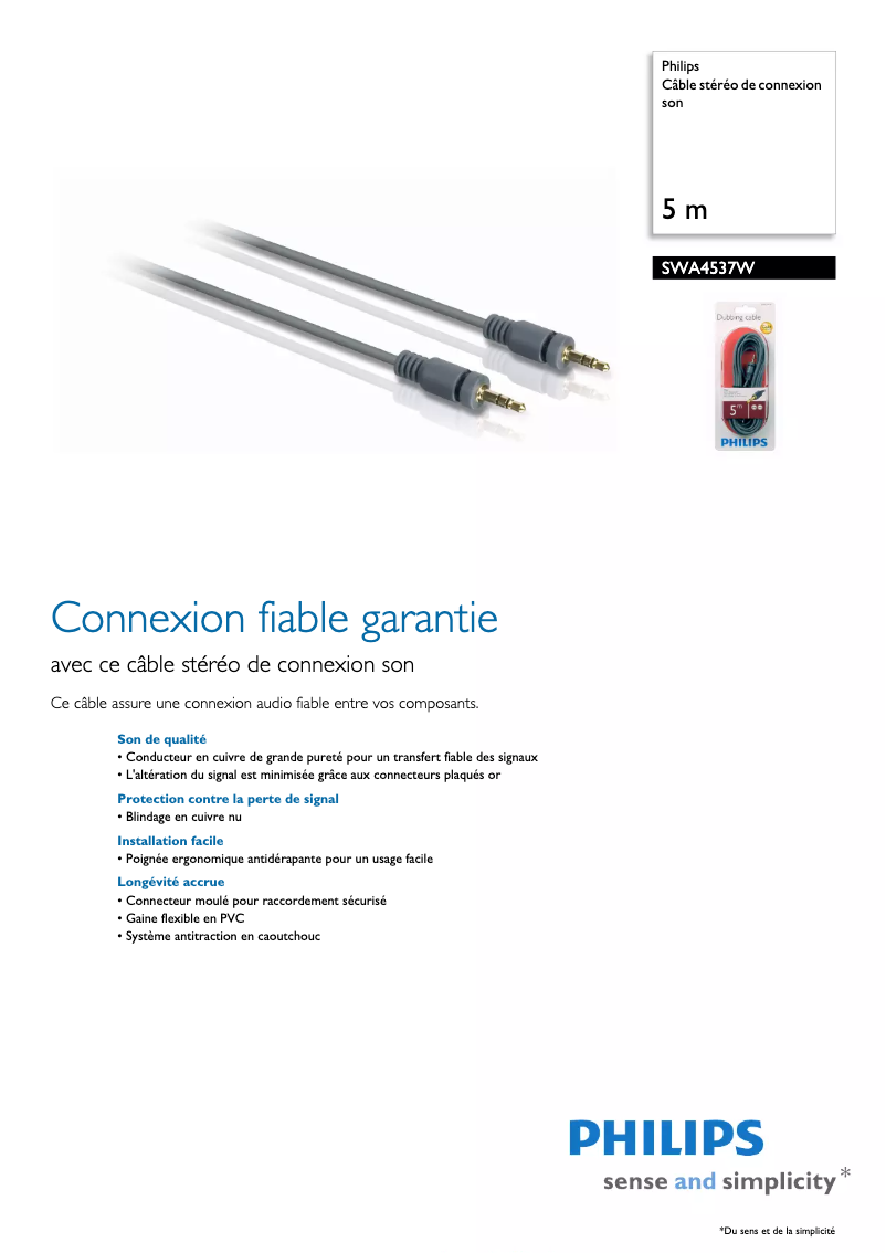 Page n°1 - Fiche technique Philips SWA4537W