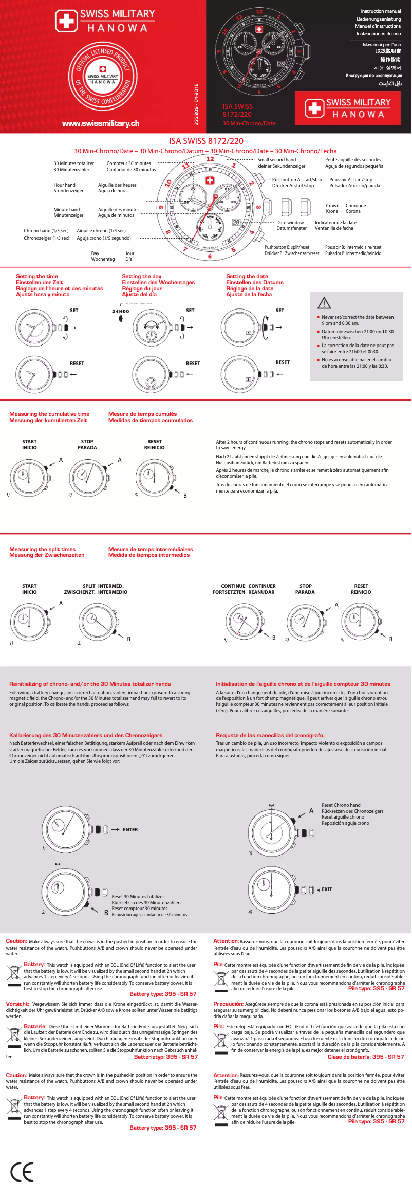 Page n°1 - Manuel utilisateur Swiss Military Hanowa Phantom Chrono