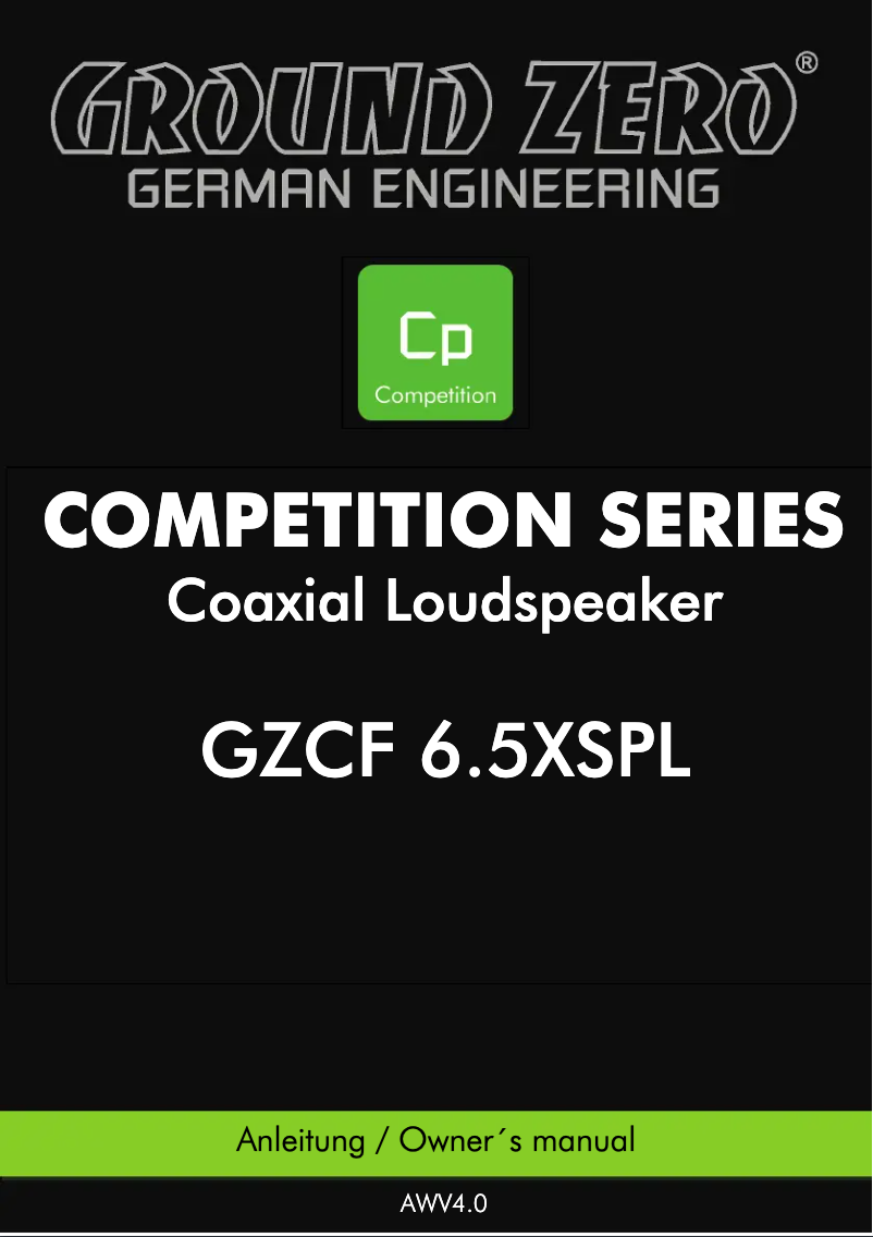 Página 1 del manual Manual de usuario Ground Zero GZCF 6.5XSPL