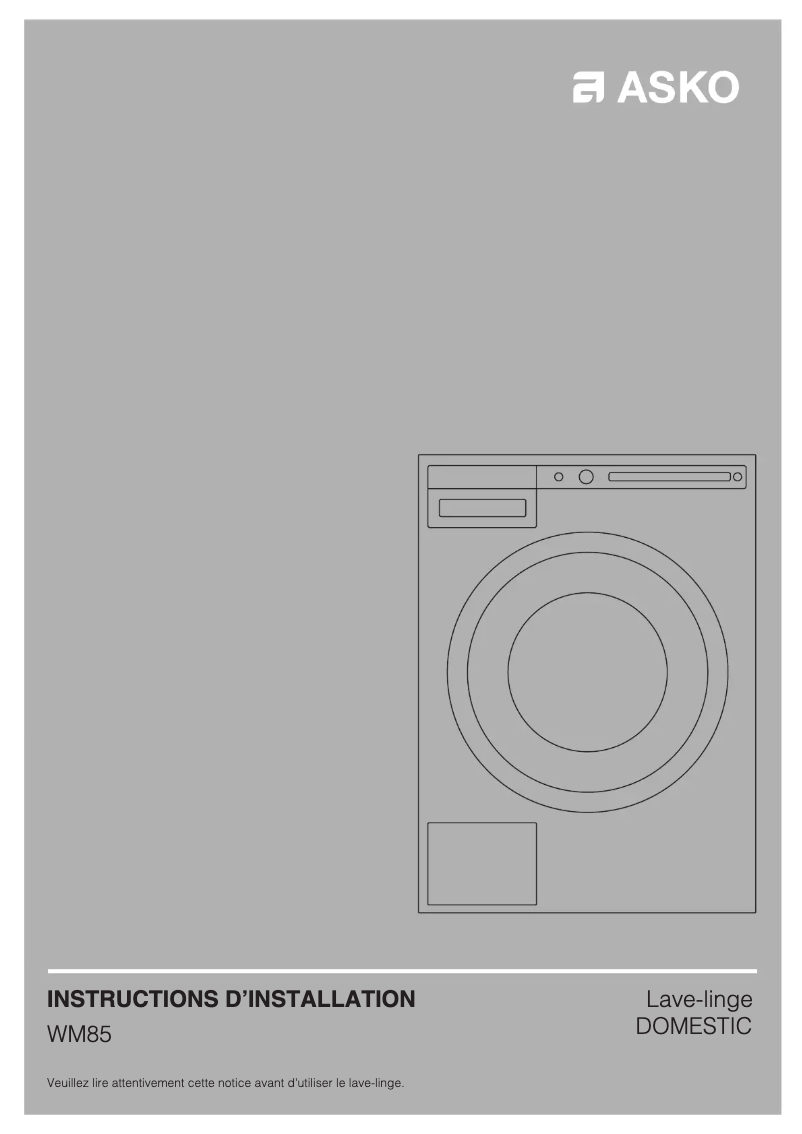 Page n°1 - Guide d'installation Asko W6124X.W.U