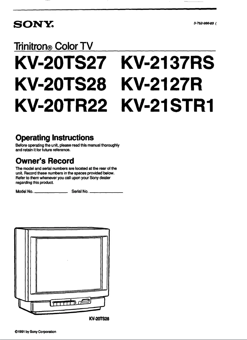 Image de la première page du manuel de l'appareil KV-20TS22