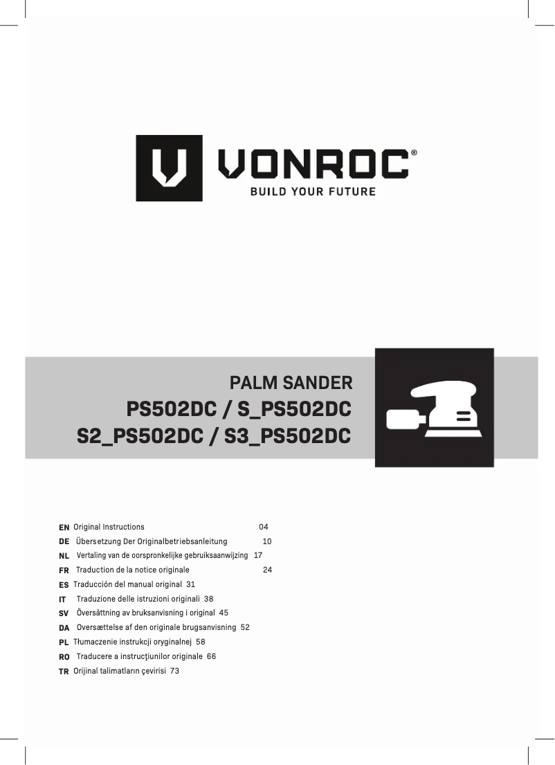 Page n°1 - Manuel utilisateur Vonroc S_PS502DC