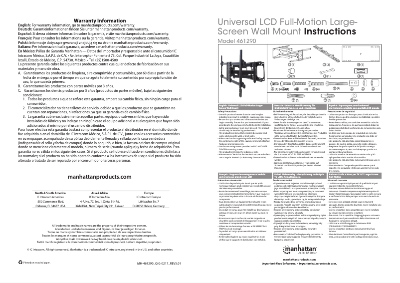 Page 1 de la notice Manuel utilisateur Manhattan 461290
