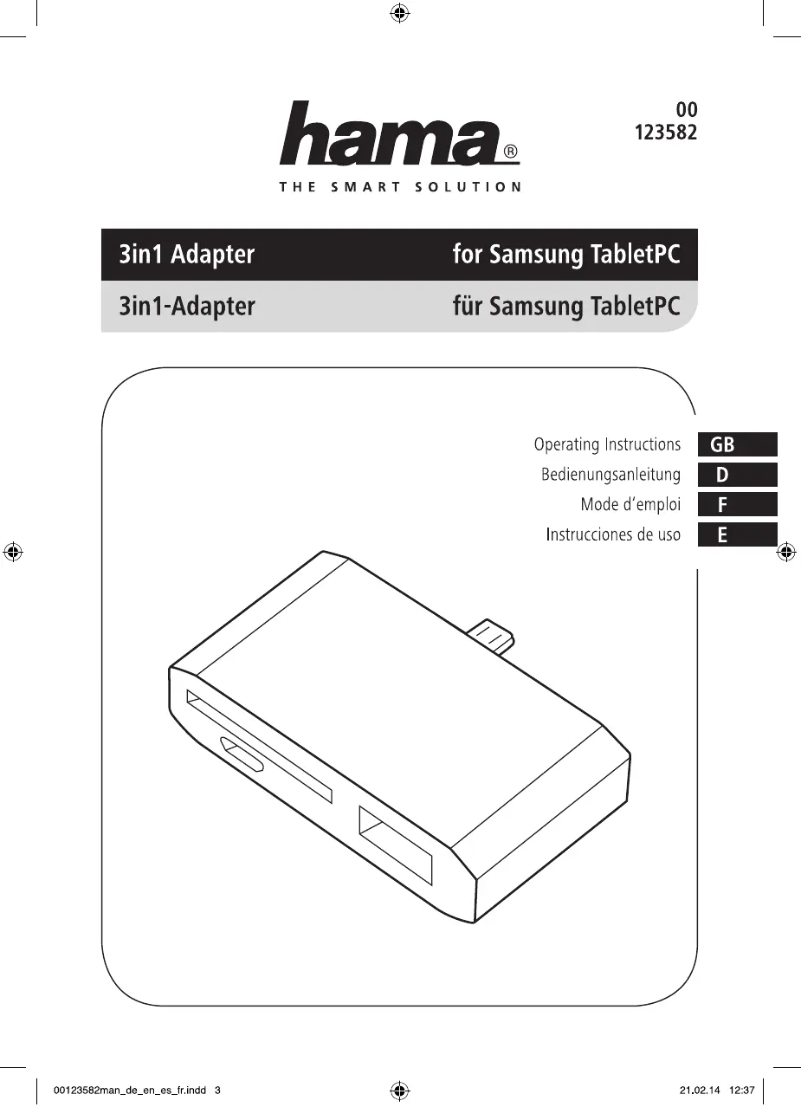 Page 1 de la notice Manuel utilisateur Hama 123582