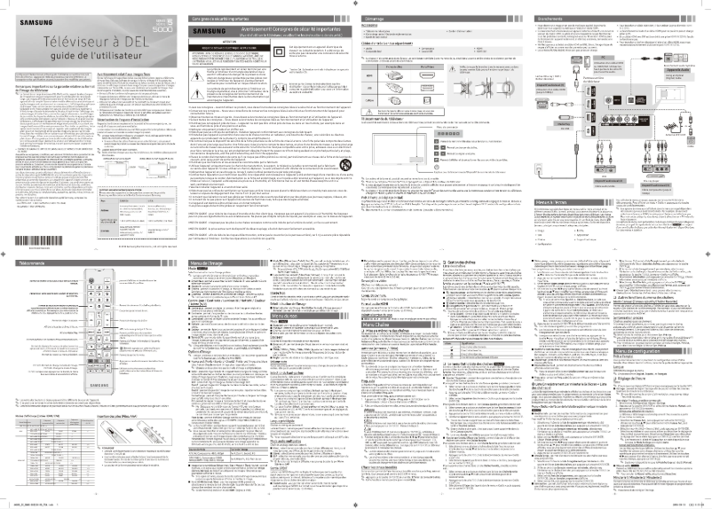 Page 1 de la notice Manuel utilisateur Samsung UN43N5000AF
