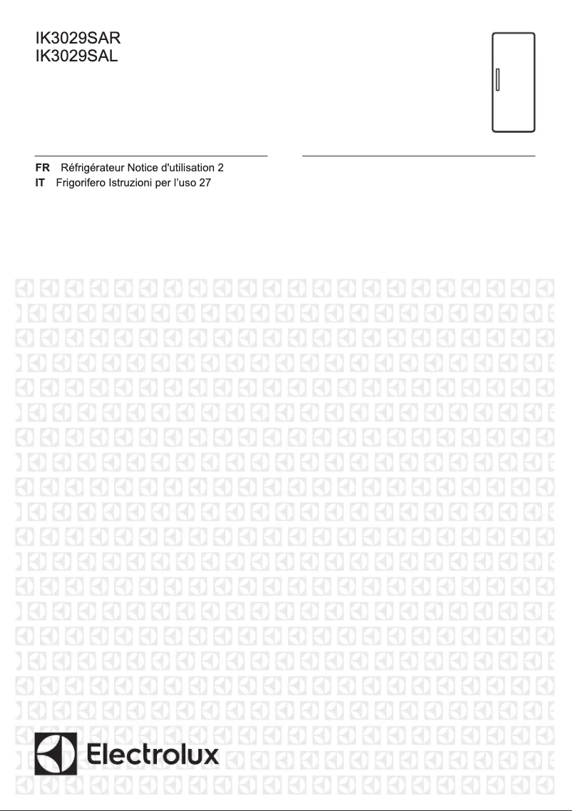 Page 1 de la notice Manuel utilisateur Electrolux IK3029SAR