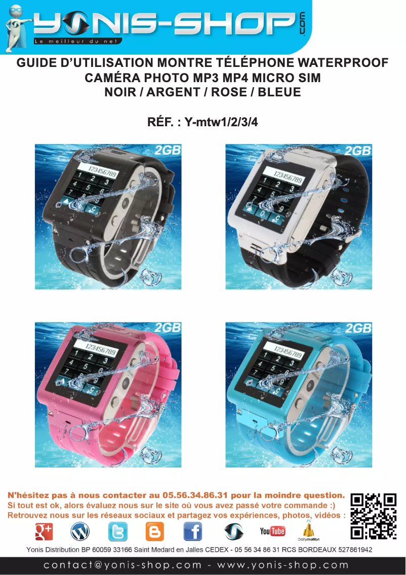 Image de la première page du manuel de l'appareil Y-MTW4