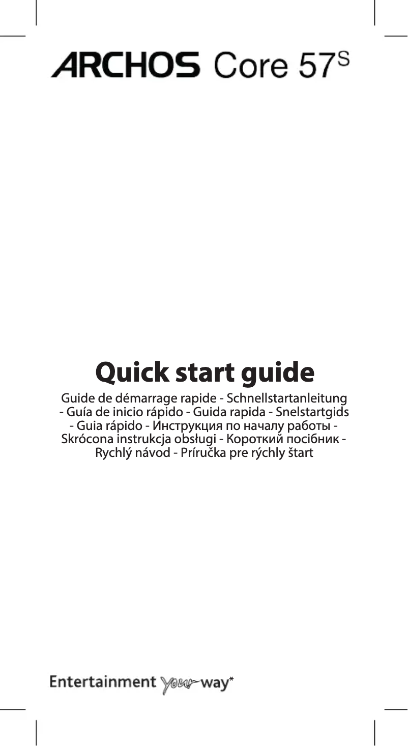 Page n°1 - Guide de démarrage rapide Archos Core 57S Ultra