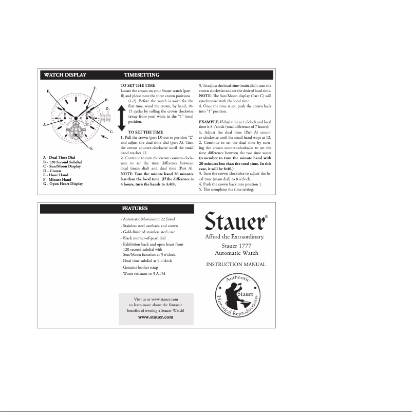 Page n°1 - Manuel utilisateur Stauer 34652