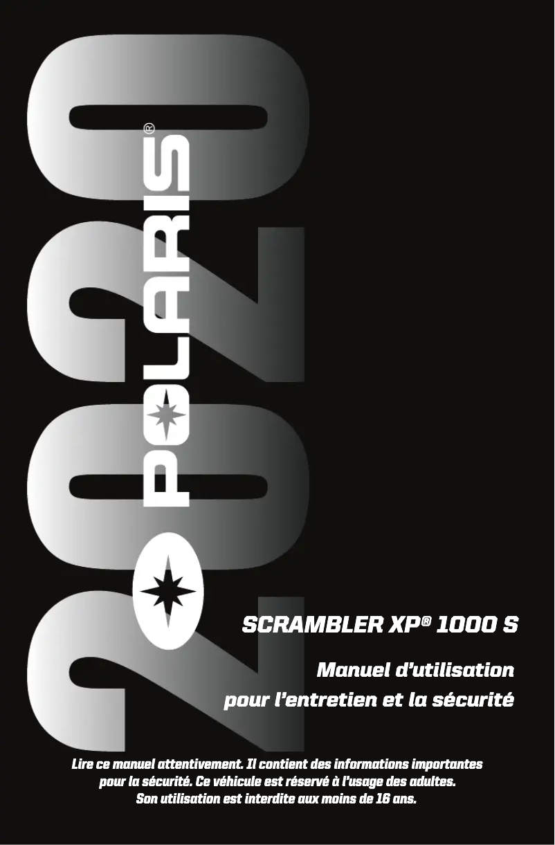 Image de la première page du manuel de l'appareil Scrambler XP 1000 S (2020)