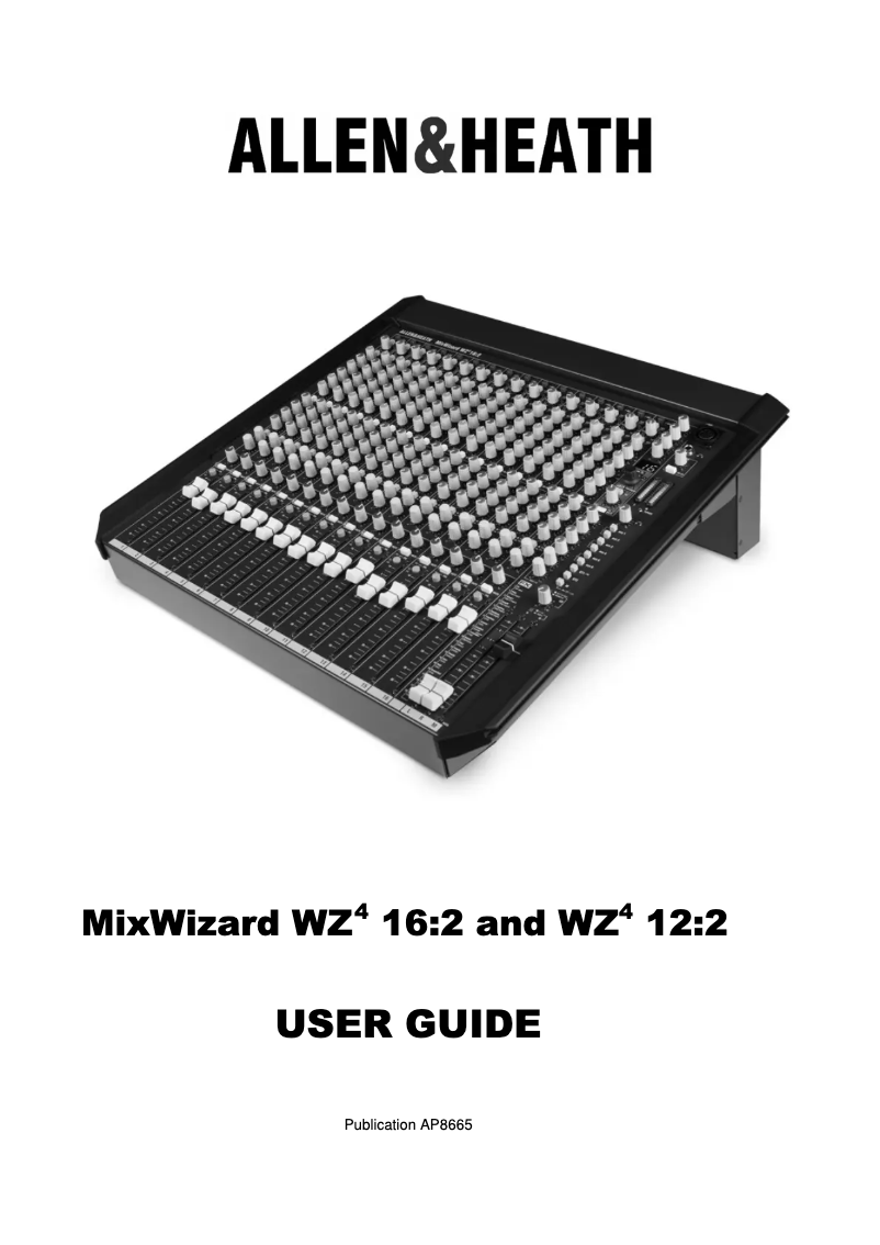 Page n°1 - Manuel utilisateur Allen & Heath MIXWIZARD WZ4 14:4:2