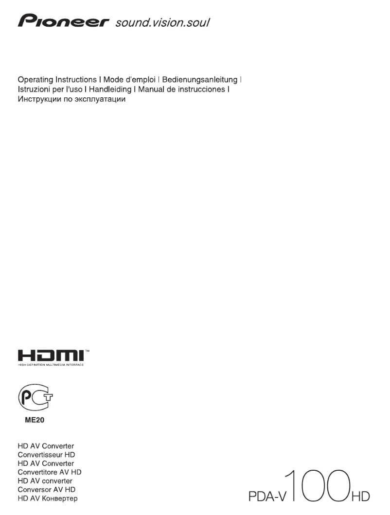 Image de la première page du manuel de l'appareil PDA-V100HD