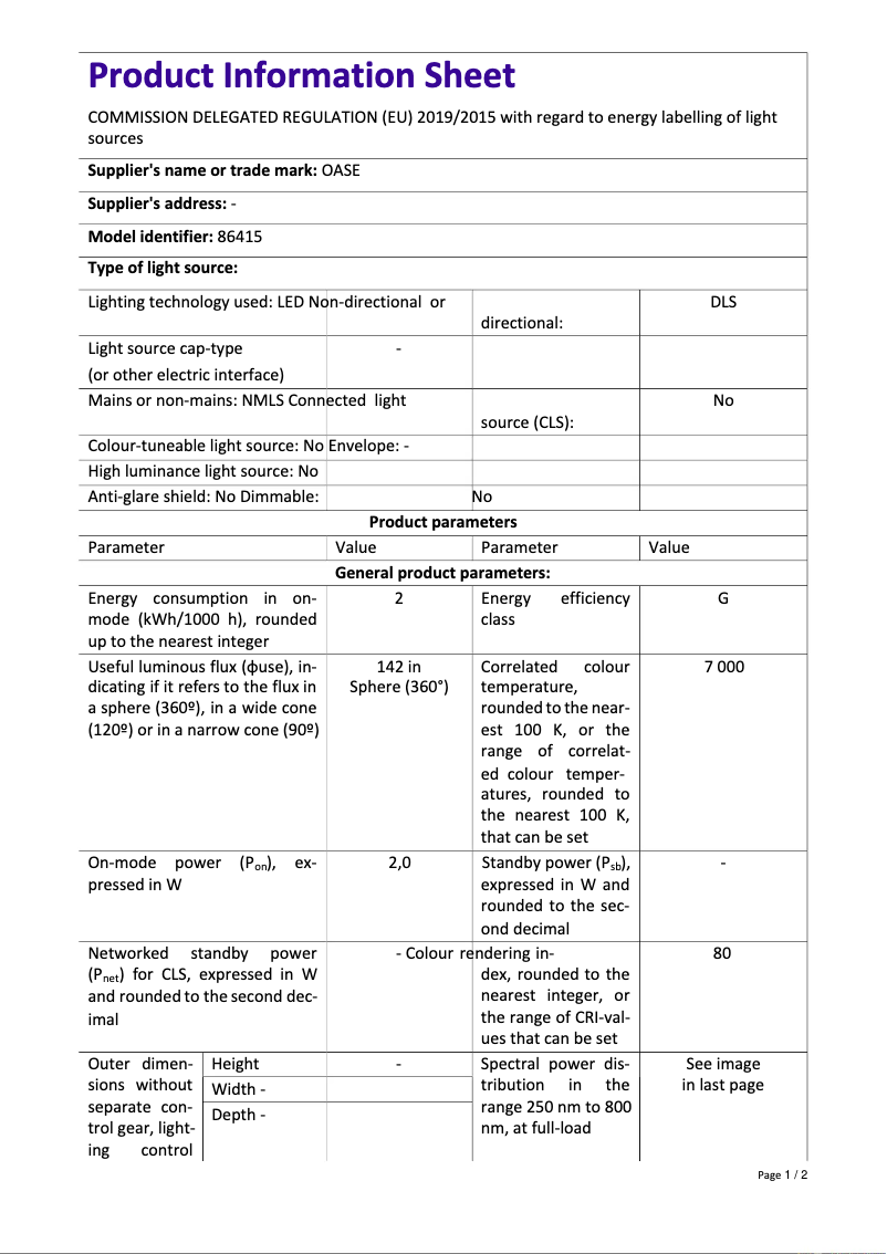 First page image of the manual for biOrb LOOP 30