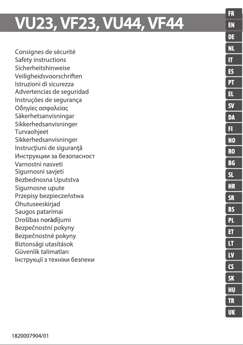 Image de la première page du manuel de l'appareil Essential Plus VU2330