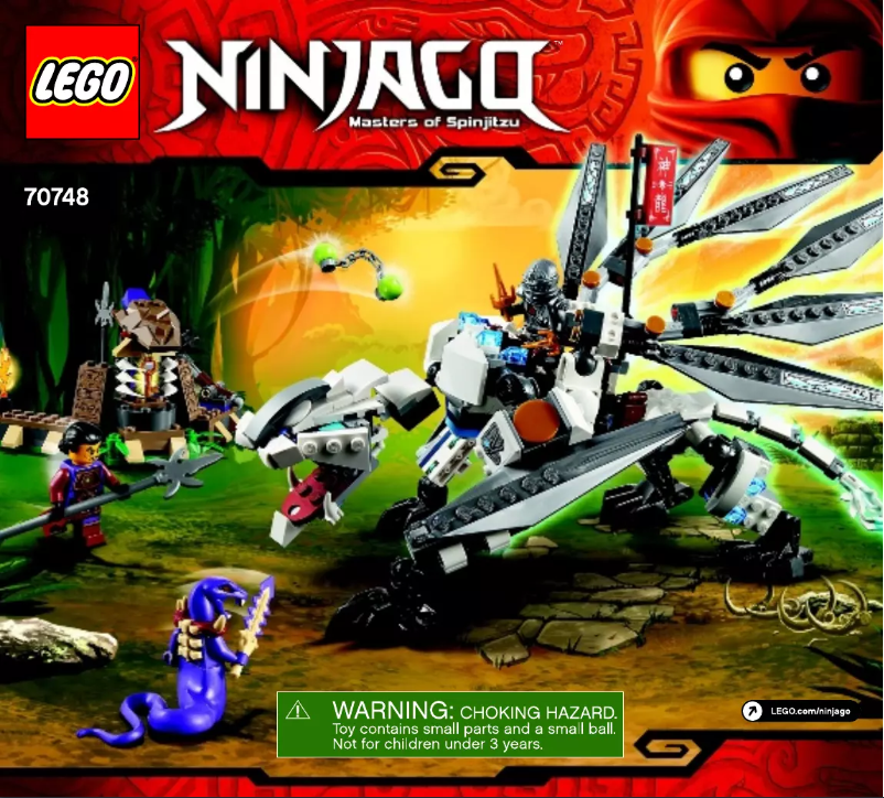 Page 1 de la notice Consignes visuelles Lego Ninjago 70748