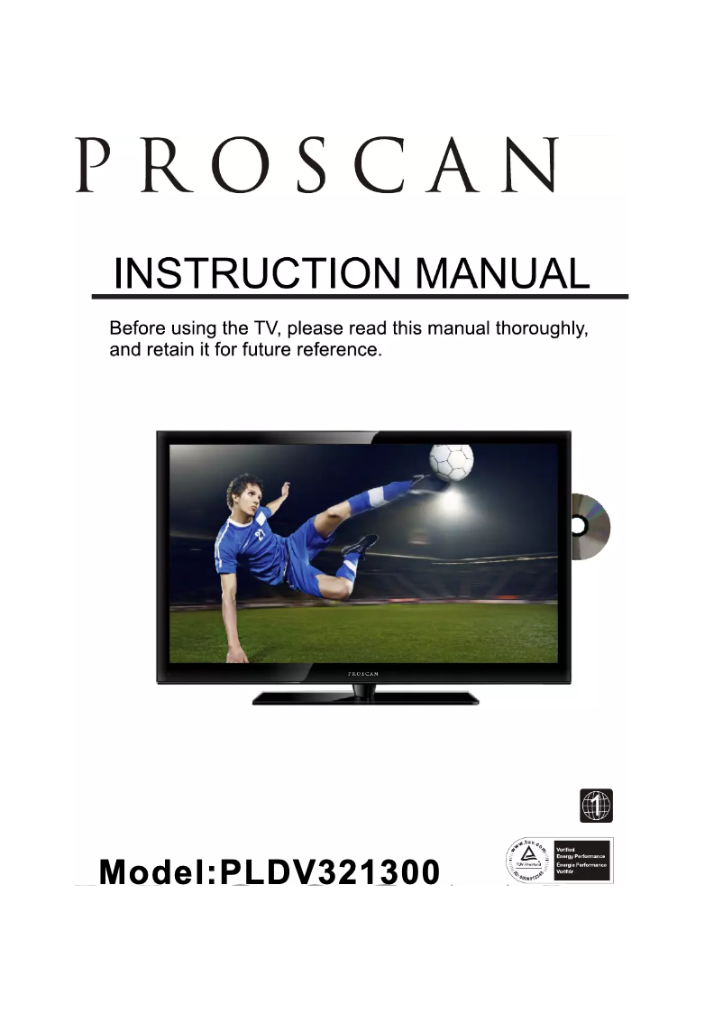 Image de la première page du manuel de l'appareil Proscan PLDV321300