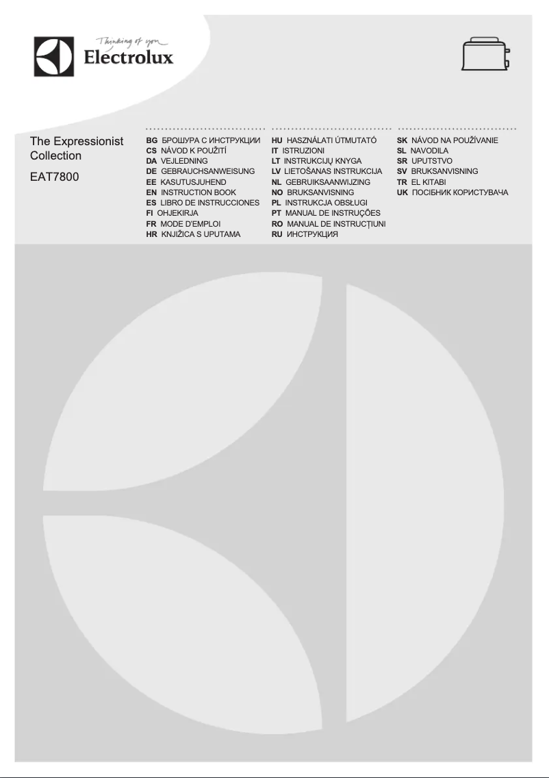 Page 1 de la notice Manuel utilisateur Electrolux EAT7830