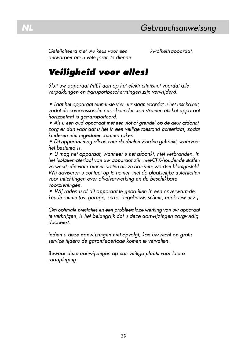 Page n°1 - Manuel utilisateur Beko RRN 3280 NT