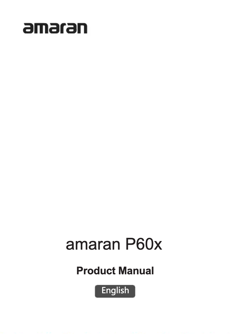 Page n°1 - Manuel utilisateur Amaran P60x