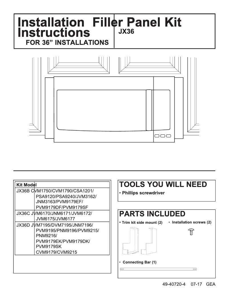 Page 1 de la notice Manuel utilisateur GE JX36CTS