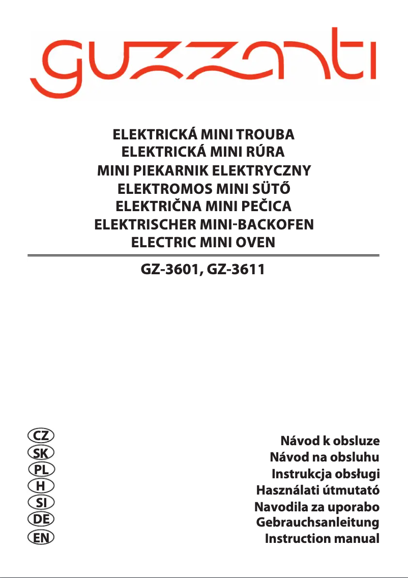Page 1 de la notice Manuel utilisateur Guzzanti GZ-3611