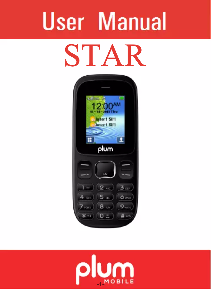 Page n°1 - Manuel utilisateur Plum B103