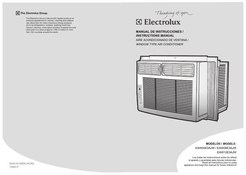 Page 1 de la notice Manuel utilisateur Electrolux EAW08E3AJW