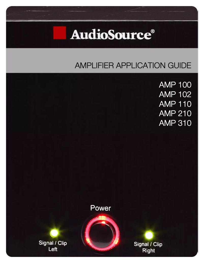 Page n°1 - Manuel utilisateur AudioSource AMP100VS