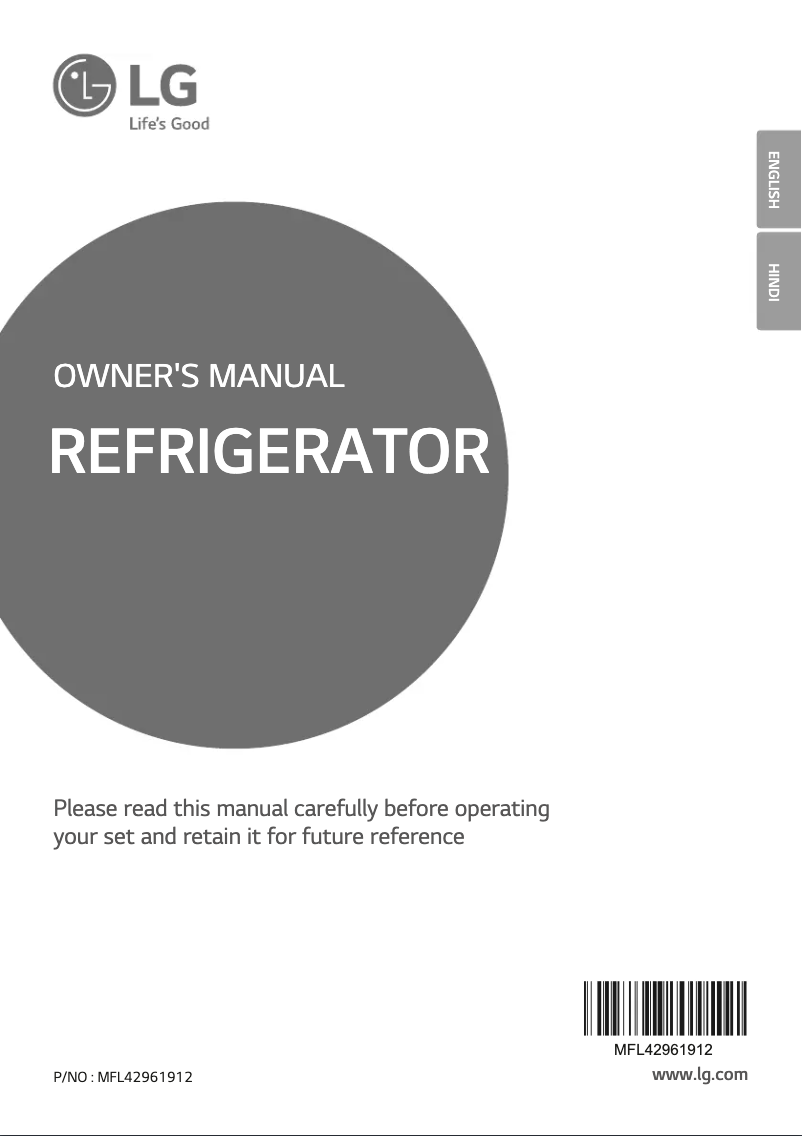 Page 1 de la notice Manuel utilisateur LG GL-B201ASLI