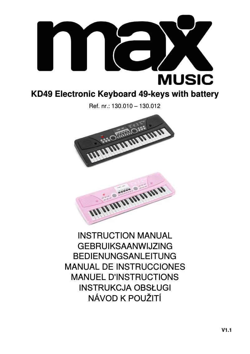 Page 1 de la notice Manuel utilisateur MAX KD49