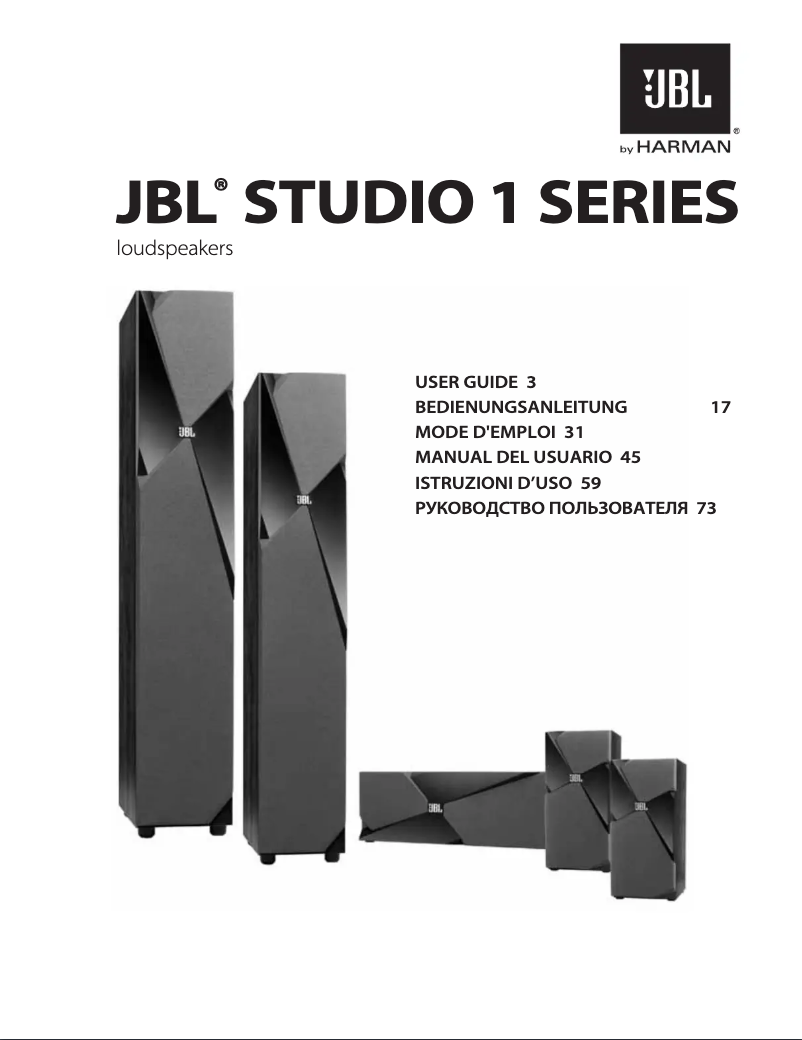 Page 1 de la notice Manuel utilisateur JBL Studio L890