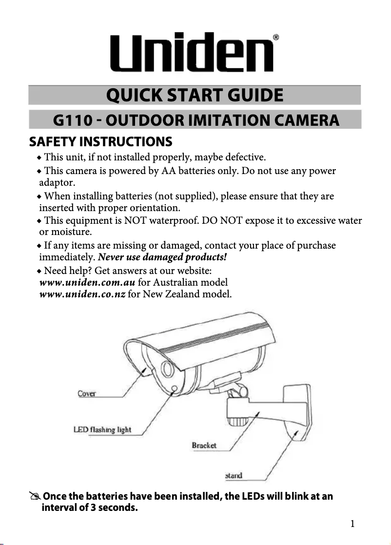 Imagen de la primera página del manual del dispositivo G110