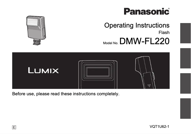 Page n°1 - Manuel utilisateur Panasonic DMW-FL220E