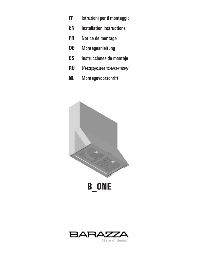 Page n°1 - Manuel utilisateur Barazza 1KB1I128