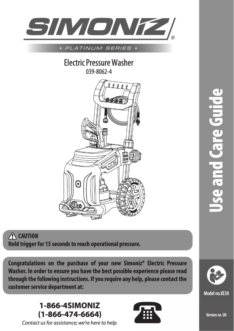 Page n°1 - Manuel utilisateur Simoniz 039-8062-4