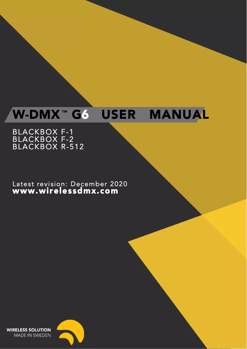 Page 1 de la notice Manuel utilisateur Wireless Solution BlackBox F-1 G6