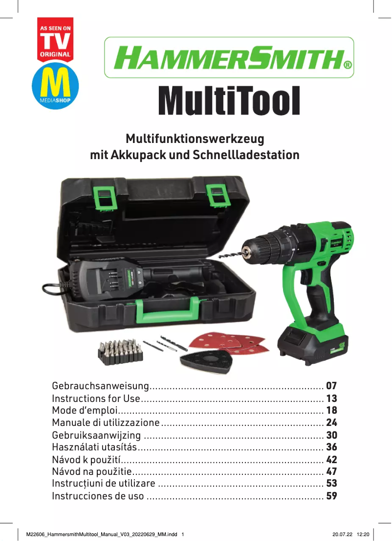 Page 1 de la notice Manuel utilisateur Hammersmith MultiTool