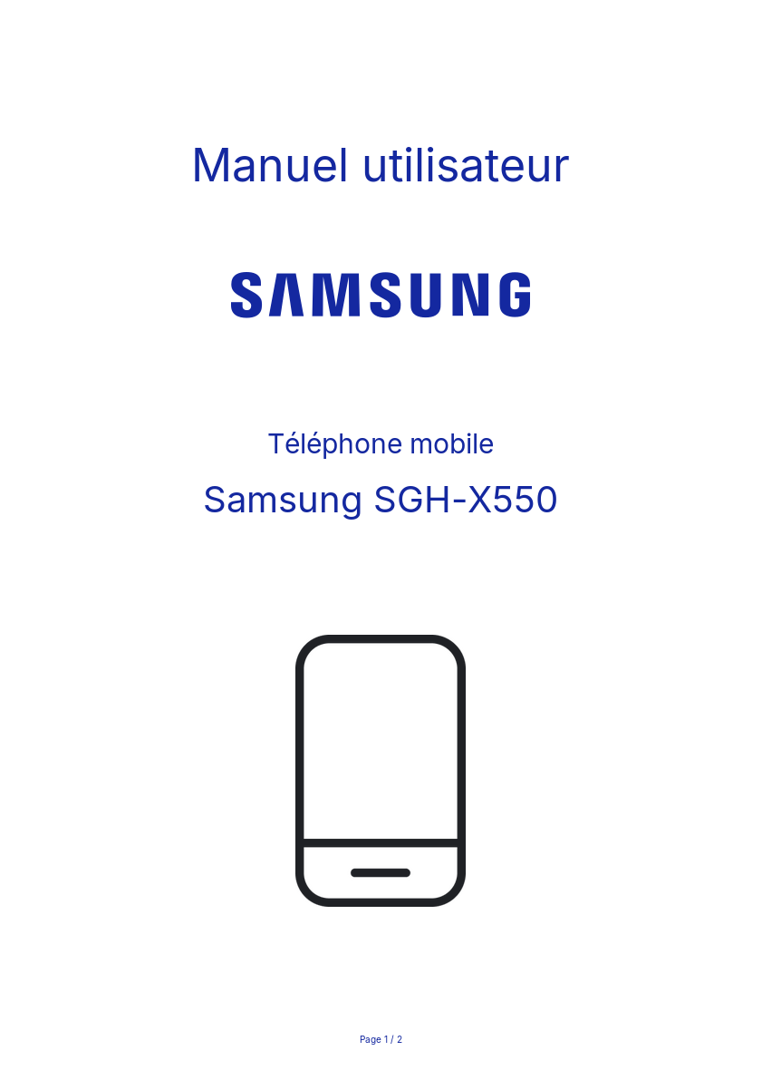 Page n°1 - Manuel utilisateur Samsung SGH-X550