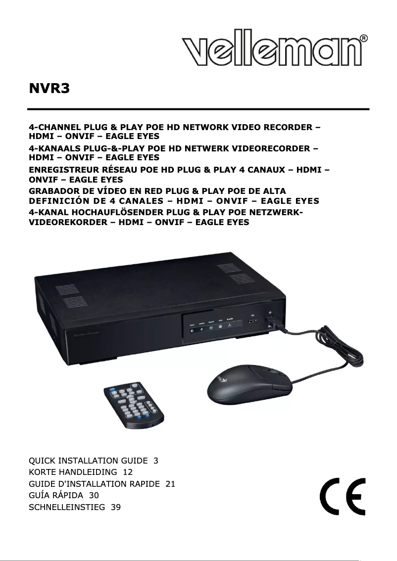 Page n°1 - Manuel utilisateur AVtech NVR3