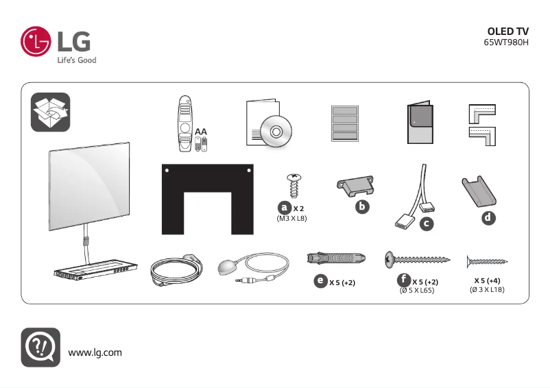 Page n°1 - Manuel utilisateur LG 65WT980H